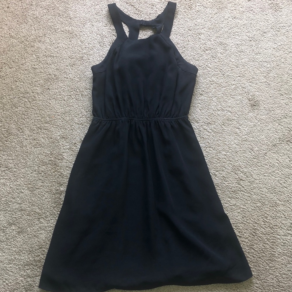 Black Halter Dress with Pockets
